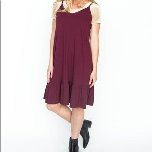 Agnes and Dora Wine slip dress